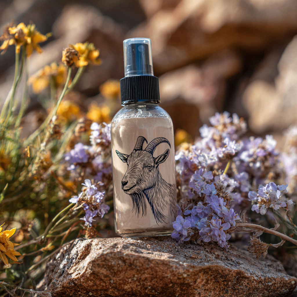 “Goat Milk Body Spray, a lightweight moisturizing mist made with natural goat milk for refreshing skin hydration.”